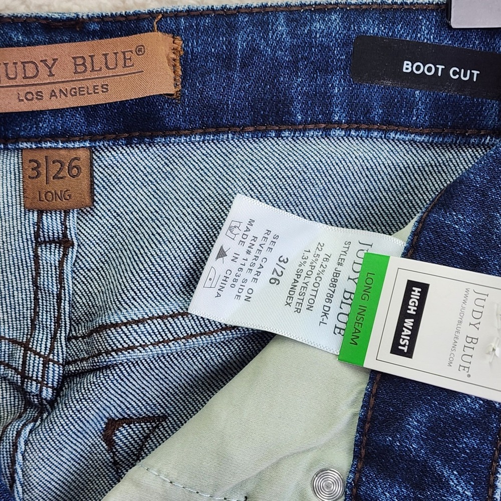 Judy Blue Bootcut High Waist Jeans Womens 3/26 Long Blue Tummy Control JB88786 - Picture 6 of 13